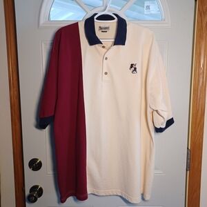 Vintage Walt Disney World Shirt Mens 2XL Maroon Cream Mickey Mouse Polo Golf 90s